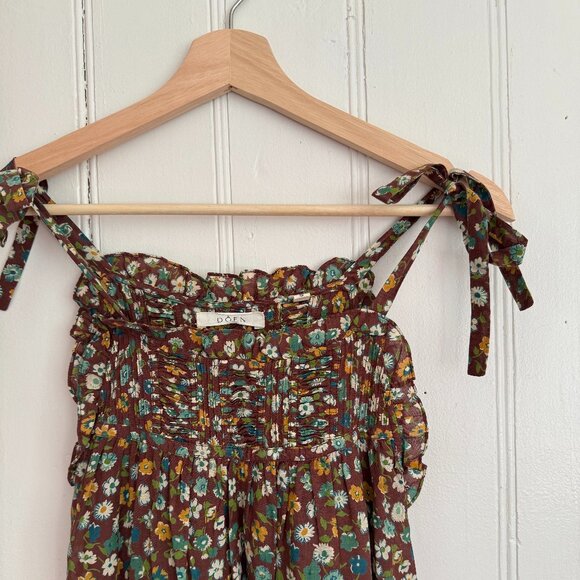 Doen Dresses & Skirts - Doen Plumosa Floral Printed Ruffle Maxi Dress (altered)